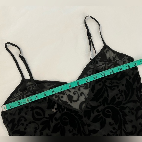 Y2K Black silk velvet burnout chemise, Victoria’s Secret size M - Picture 10 of 14